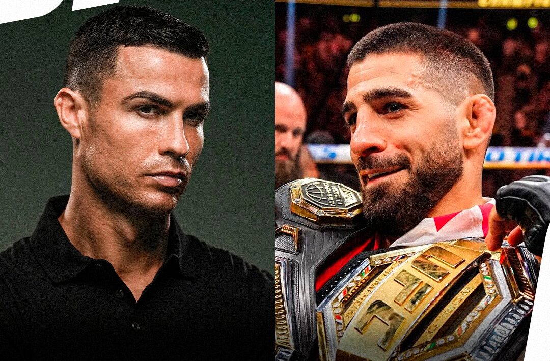 Cristiano Ronaldo e Ilia Topuria agora serão sócios em evento de MMA na Europa (Foto: Reprodução)