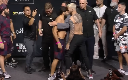 Tsarukyan e Hooker fazem a luta principal do UFC Qatar neste sábado (22) (Foto: Reprodução)