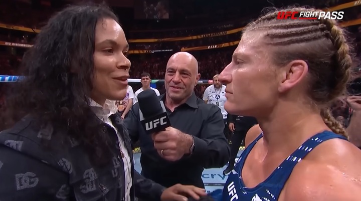 Duelo entre Kayla Harrison e Amanda Nunes aconteceria no co-main event do UFC 324, no próximo dia 24 de janeiro (Foto: Reprodução/UFC)