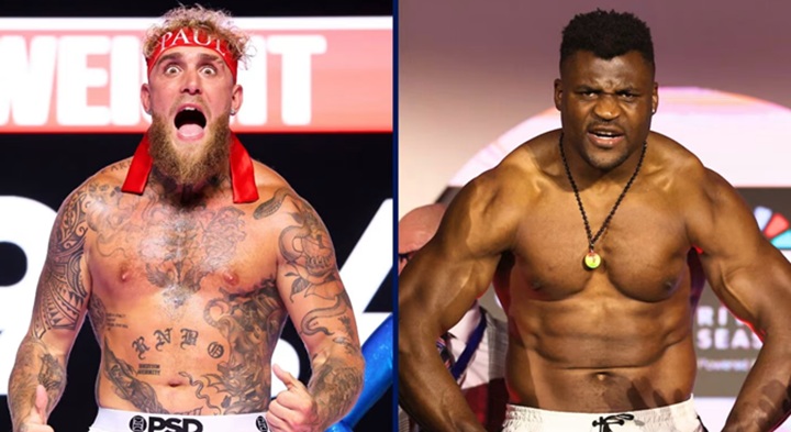 Após ter luta contra Gervonta Davis cancelada, Jake Paul trocou provocações com Francis Ngannou nas redes sociais (Foto: Reprodução)
