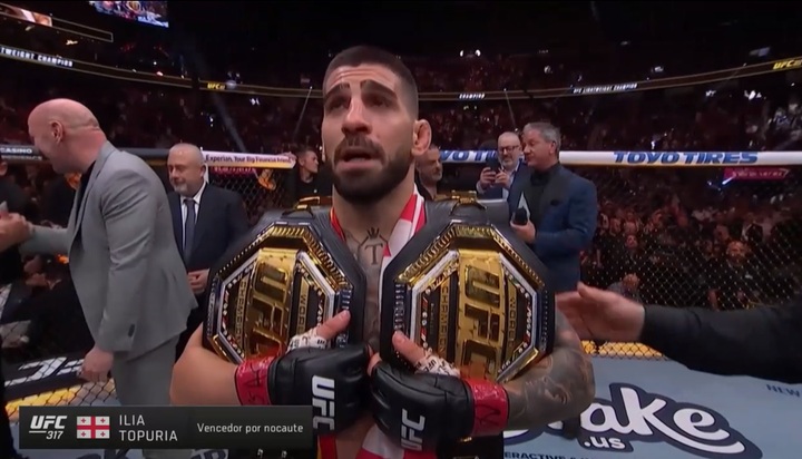 Ilia Topuria decidiu de afastar do MMA por alguns meses enquanto trata das questões do divórcio com sua ex-esposa (Foto: Reprodução/UFC)