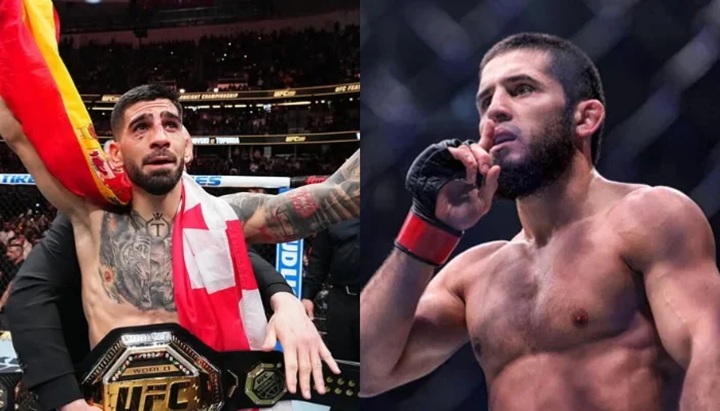 Campeões no UFC, Ilia Topuria e Islam Makhachev vêm trocando provocações e um duelo entre eles pode acontecer num futuro próximo (Foto: Reprodução)