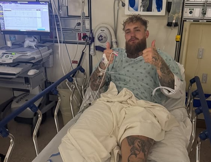 Jake Paul precisou inserir placas de titânio após fraturas na mandíbula e perda de dentes em derrota para Anthony Joshua no Boxe (Foto: Reprodução/Instagram)