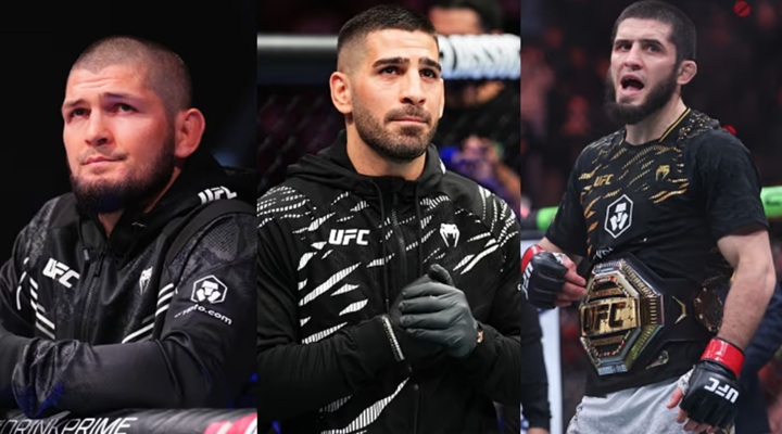 Atual campeão dos leves, Ilia Topuria segue buscando duelo contra Islam Makhachev e ofensiva sobrou até para Khabib Nurmagomedov (Foto: Reprodução)