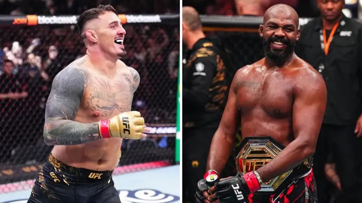 Duelo entre Jon Jones e Tom Aspinall foi especulado por muito tempo no UFC, mas nunca aconteceu (Foto: Reprodução)