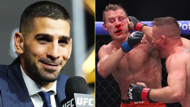 Campeão linear dos leves, Ilia Topuria reagiu ao duelo entre Justin Gaethje e Paddy Pimblett na luta principal do UFC 324 (Foto: Reprodução/UFC)