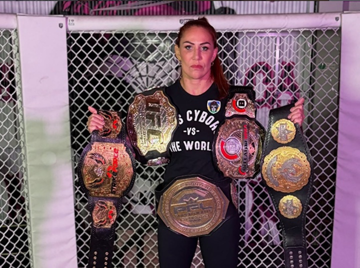 Ex-campeã do UFC e atual estrela da PFL, Cris Cyborg encara Paulina Cardona pelo título super meio-médio da WIBA (Foto: Reprodução/Instagram)