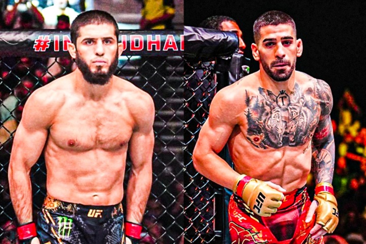 Islam Makhachev sinalizou que superluta contra Ilia Topuria não vai acontecer no card especial do UFC na Casa Branca (Foto: Reprodução)
