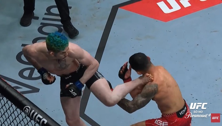 Melquizael Costa deu show no UFC Houston e nocauteou o experiente Dan Ige no segundo round (Foto: Reprodução/UFC)