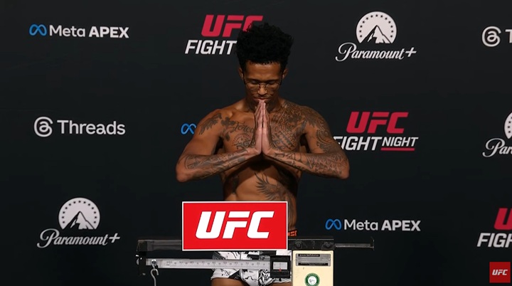 Vinicius "LokDog" bateu o peso e confirmou seu duelo contra Mario Bautista na luta principal do UFC Vegas 113 (Foto: Reprodução/UFC)