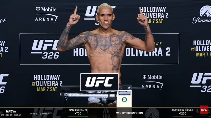 Charles do Bronx bateu o peso sem sustos e confirmou seu duelo contra Max Holloway no UFC 326 (Foto: Reprodução/UFC)