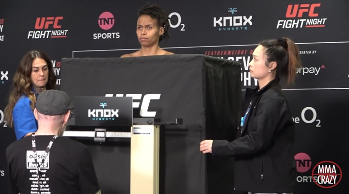 Luana Dread falhou feio na balança e teve seu duelo contra Melissa Mullins no UFC Londres cancelado (Foto: Reprodução/MMA Crazy)
