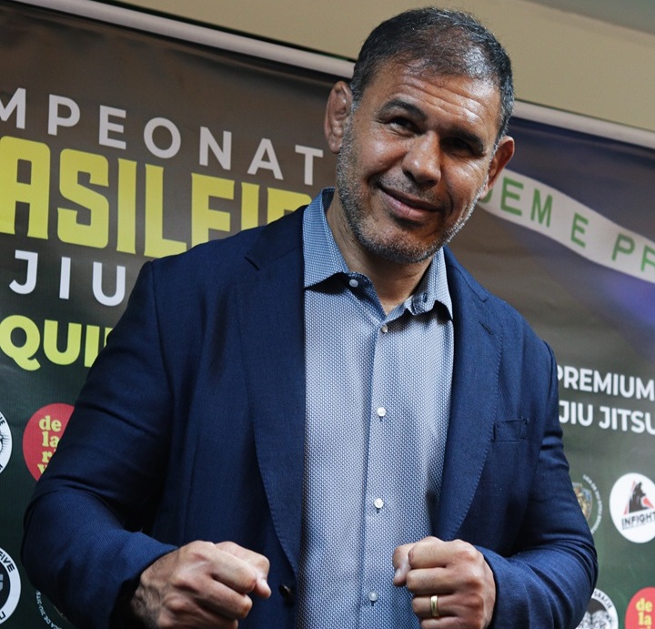 Rogério Minotouro acompanhou de perto o sorteio e a coletiva de imprensa para o Brasileiro de Equipes da LJJB (Foto: Elevaty Esportes)