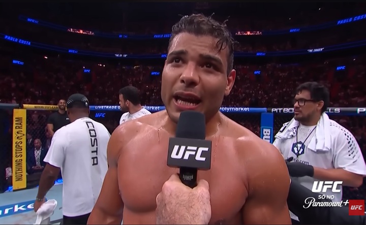 Paulo Borrachinha admite subir até o peso-pesado para possível duelo contra Josh Hokit em caso de mudança no card do UFC Casa Branca (Foto: Reprodução/UFC)