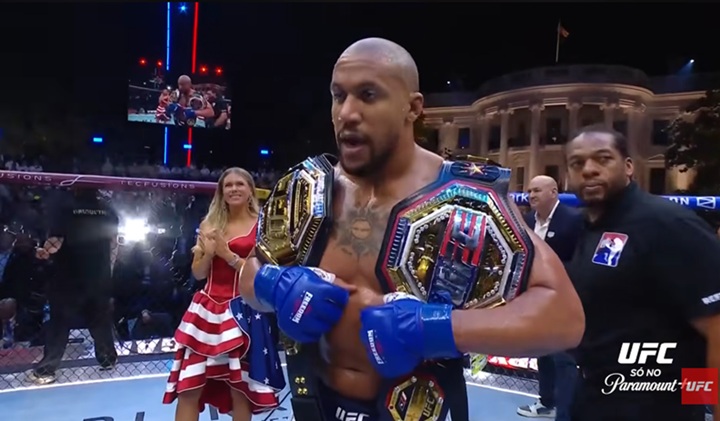 Ciryl Gane explica estratégia para neutralizar pressão de Poatan e demonstra respeito após conquista do cinturão interino dos pesados (Foto: Reprodução/UFC)