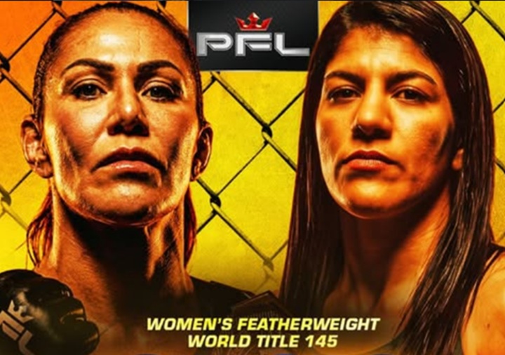 Duelo entre Cris Cyborg e Ketlen Vieira pelo cinturão peso-pena da PFL acontecerá em agosto (Foto: Reprodução/PFL)