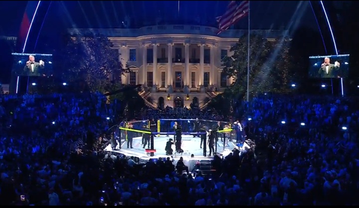 Dana White cita dificuldades e custos da operação e afasta repetição do evento histórico realizado em Washington, no último domingo (14) (Foto: Reprodução/UFC)