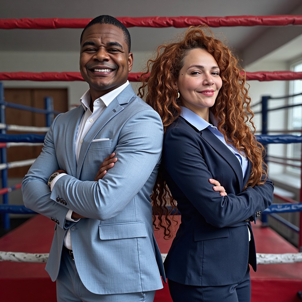Hoje, Wallace comanda o Outboxing Fight Night ao lado da esposa, Patrícia (Foto: Divulgação)