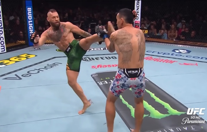 Conor McGregor afirma que estava 100% fisicamente antes da luta e diz viver "o inferno" após romper o ligamento cruzado do joelho (Foto: Reprodução/UFC)