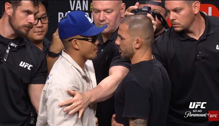 Alexandre Pantoja se revolta com provocações do campeão dos moscas durante coletiva e promete resolver as diferenças no octógono em setembro (Foto: Reprodução/UFC)