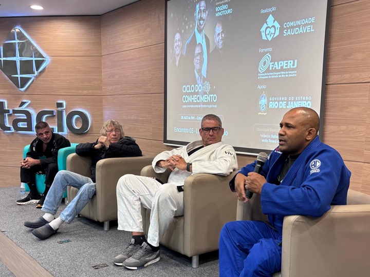 Nome importante na história do Jiu-Jitsu, Fernando Tererê trouxe suas experiências durante o Ciclo do Conhecimento (Foto: Marcos Castro)